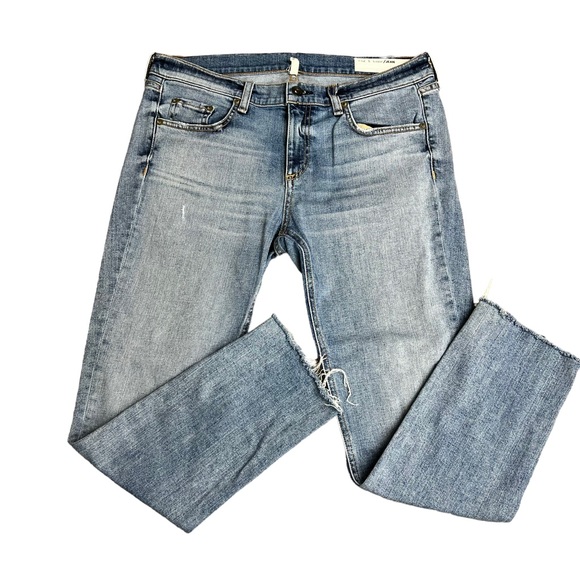 rag & bone Denim - Rag & Bone dre capri medium wash raw hem women’s jeans SZ 29